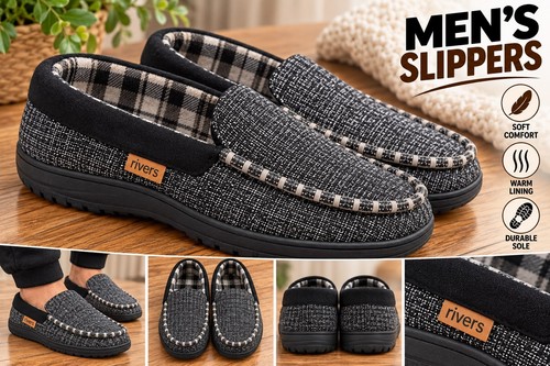 Men slippers black grey - slippers,