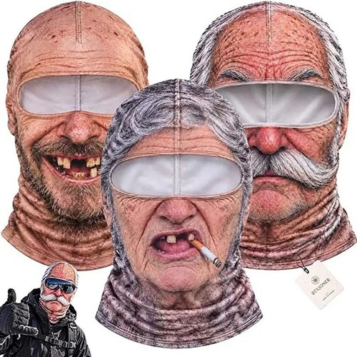 Funny old man face - funny, 3d
