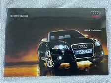 Audi RS4 Cabriolet 4.2 V8 2006-2007 UK Market Sales Brochure A4 Convertible