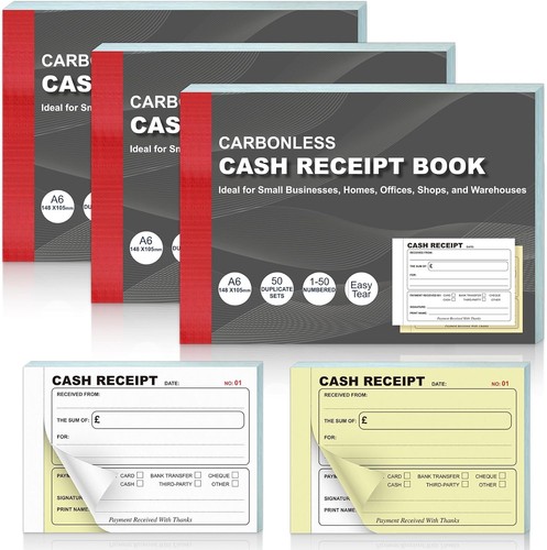 Cash receipt book pack - cash,