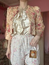 1940s Floral Quilted Satin Bed