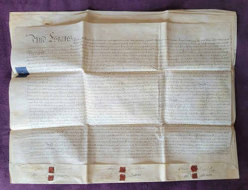 1803 vellum indenture grimshaw - vellum,