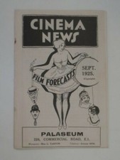 "Cinema News", Palaseum, Original Features Programme, Sept 1925