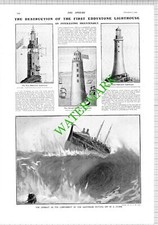 The Eddystone Lighthouse - 1903 News Page / Print