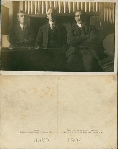 Three men church organ - by, real