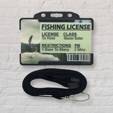 Funny Novelty Fishing License ID Card And Lanyard Birthday / Fathers Day Gift