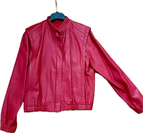 Vintage 80s red leather - red,