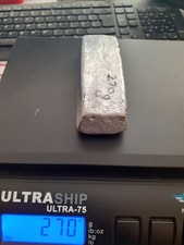 ALUMINIUM INGOT 270 GRAMS MADE FROM RECYCLED CAST ALLOY ENGINE SCRAP