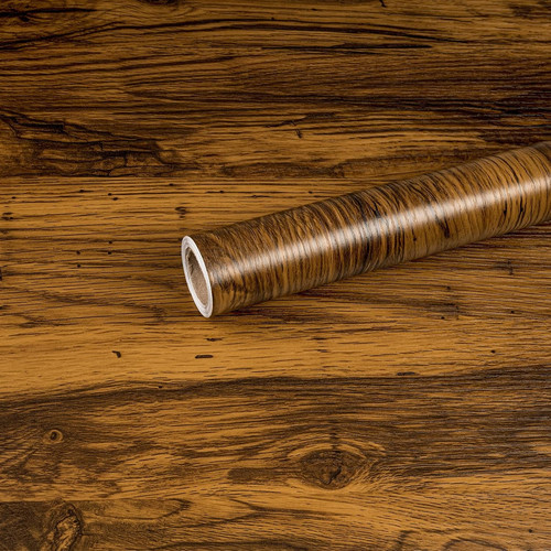 Sticky back plastic roll - sticky, wood