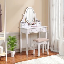 White Dressing Vanity Stool