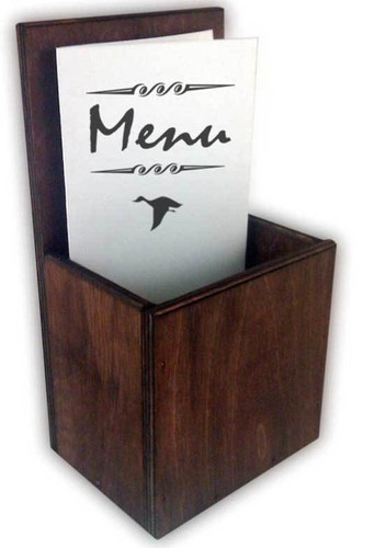 Wooden takeaway menu holder - takeaway,