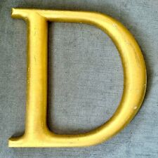 Vintage Pub Sign Letter "D" Carved Wood Gold Leaf