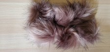 6 pc Faux Fur Fluffy Pom Poms With Elastic Hoop - 10cm 