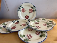 6 x Poole Pottery Dorset Fruits Dinner Plates 23cm / 9" - 2 of each design