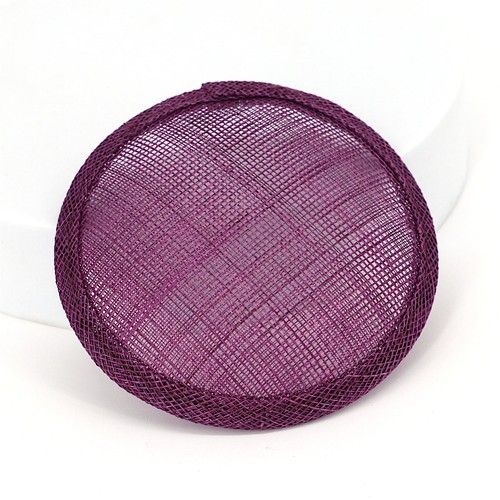 Sinamay straw round fascinator - round,