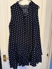 SHEIN Navy Blue And White Spot Dress Size XL