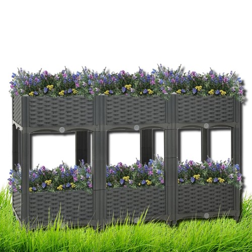 Tier rattan effect flower - rattan,