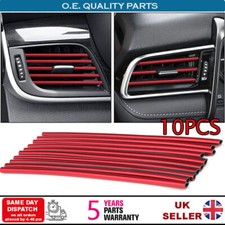 10pcs Auto Car Accessories Red Air Conditioner Outlet Decoration Strip Universal