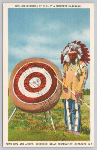 Postcard cherokee marksman - cherokee,