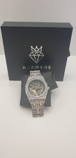 Adamans Iced Out Automatic Skeleton Watch ,bag  Boxed + Guarantee Card