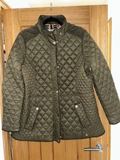 Joules Women's Newdale Quilted Jacket Size 20 Khaki Green