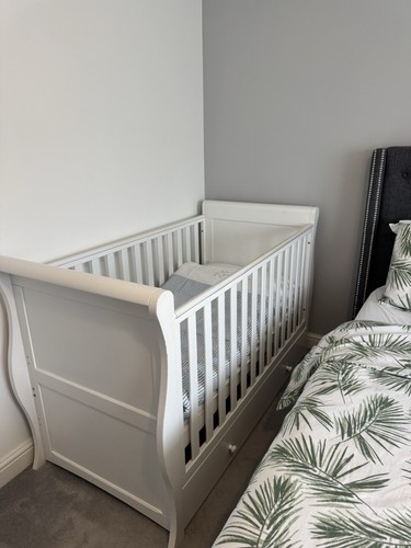 Used john lewis sleigh cot - john, bed