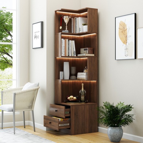 Corner bookshelf with - bookshelf,