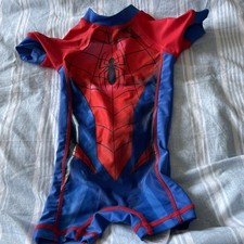 Marvel Spiderman Character Boys UV Protection Swimsuit Costume Age 3 Ex Cond