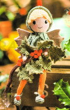 Knitting pattern copy Christmas fairy Holly toy 10 inches tall 4ply  48