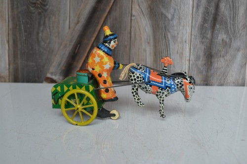 Tin windup donkey clown - ,