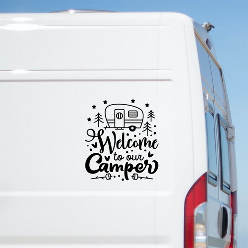 Welcome our camper sticker - welcome,