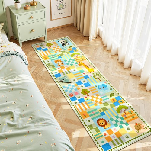 Washable 2x6 green runner rug - 2x6,