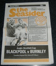 Blackpool v Burnley 1979 - Anglo Scottish Cup, Newspaper Programme