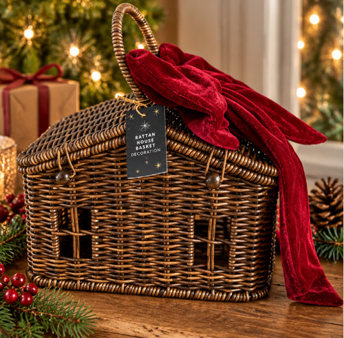 Christmas rattan wicker house - christmas,