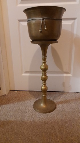 Large vintage brass jardiniere - vintage,