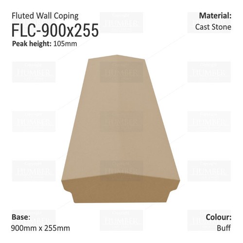 Fluted wall copings 900mm - fluted, copings,
