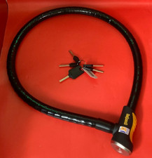 On-Guard Rottweiler-8024 Keyed Armoured Lock - Black, 12.0 x 2.5 cm 10.0x2.0 cm