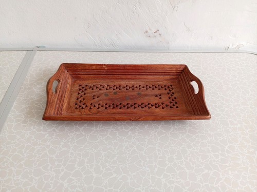 Small tray hand carved - tray, brass