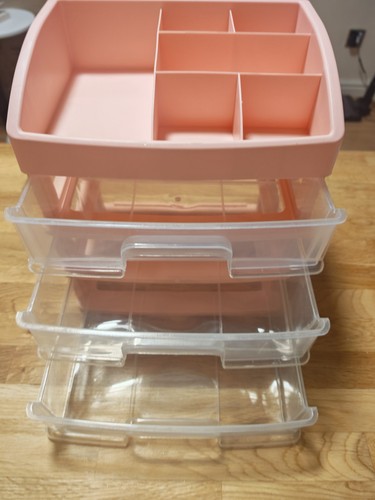 Pink desktop storage drawers - pink,
