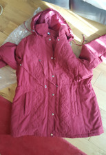 Plus Size 24 coat jacket removable hood  Bon Marche BM dark red Quilted  New  