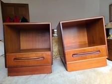 Pair Of G Plan Fresco  Teak & Veneer Bedside Cabinets / Chests