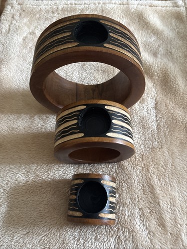 Set wooden brown tealight - set,