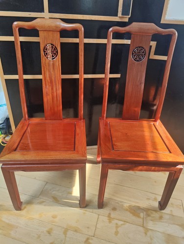Two chinese rosewood chairs - two,