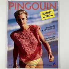 Vtg Pingouin Magazine Issue 95 Summer 36 Sweater Patterns Knit for Men and Women