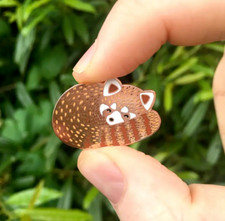Cute Sleeping Red Panda Enamel Pin Badge