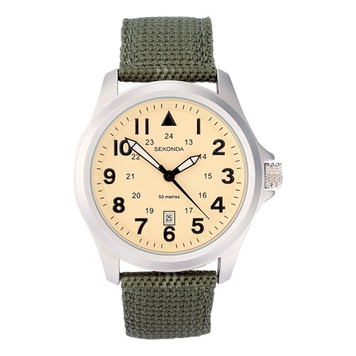 Sekonda gents green fabric - green,