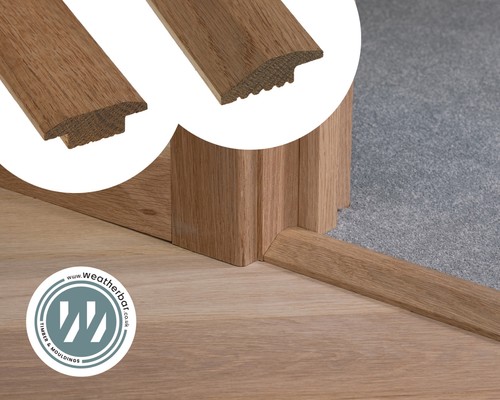Solid oak wood carpet door - oak,