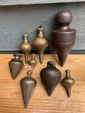 Joblot Of Antique Plumbobs Plumb Bobs Brass Steel Vintage Tools