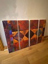Manuscript England Limited 4 x portrait abstract on canvas. Excellent condition.