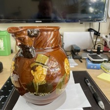 A ROYAL DOULTON DICKENS CHARACTERS KINGSWARE POTTERY MASKHEAD WHISKY WATER JUG 
